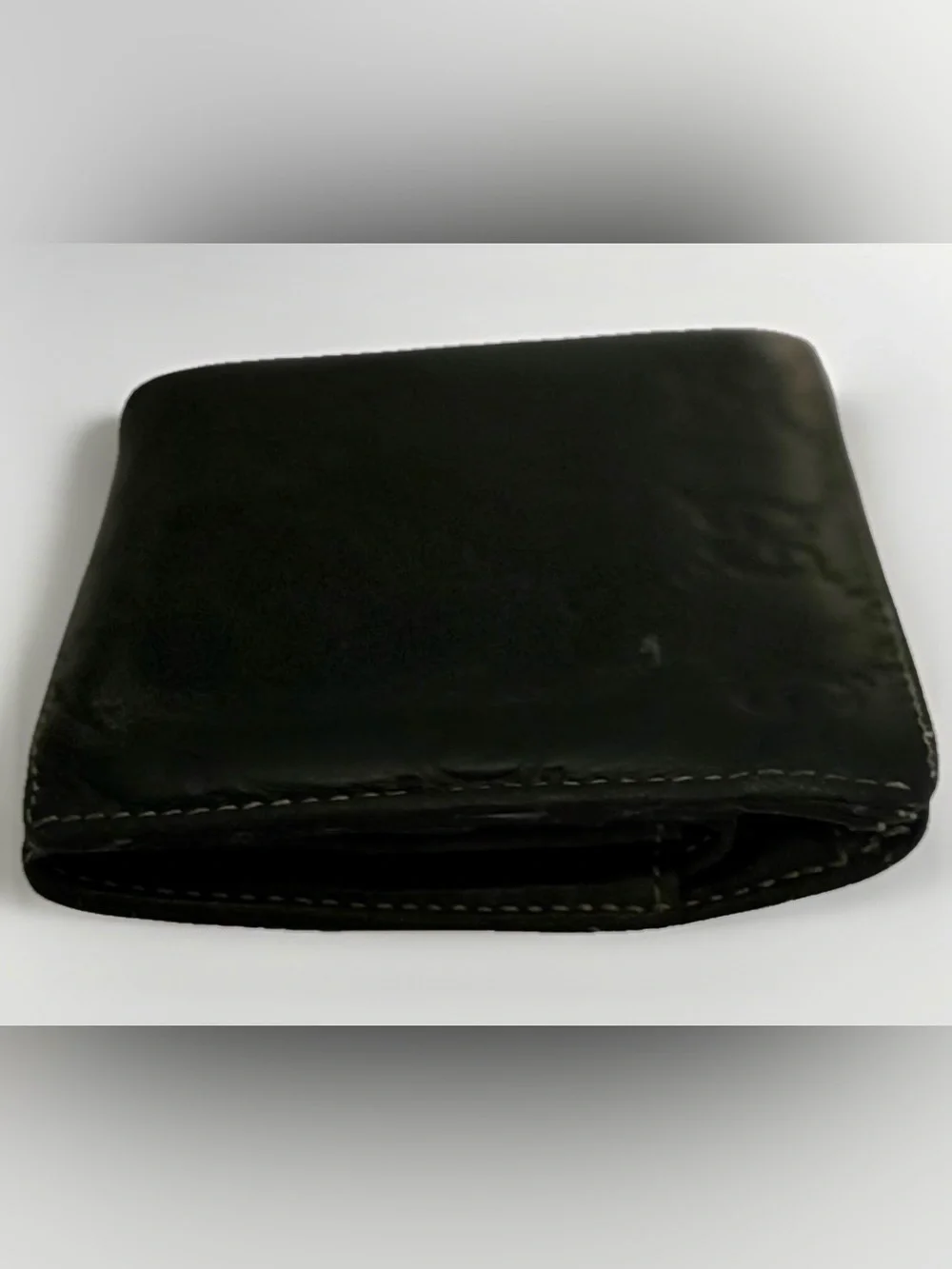Gucci Black Embossed Leather Money Clip Wallet